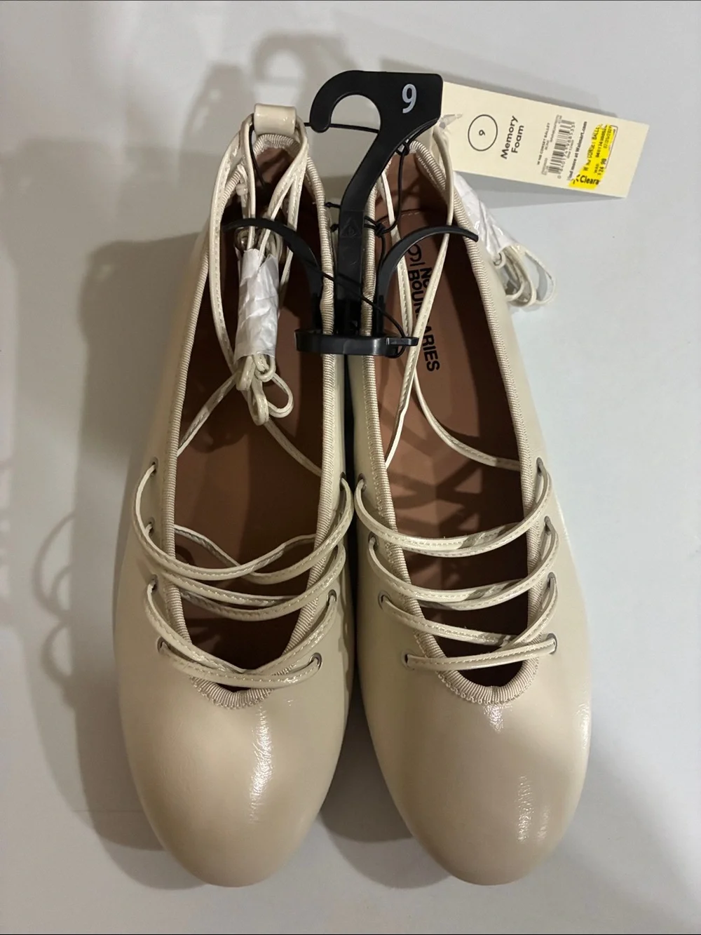 No Boundaries Ivory Lace-Up Ballet Flats